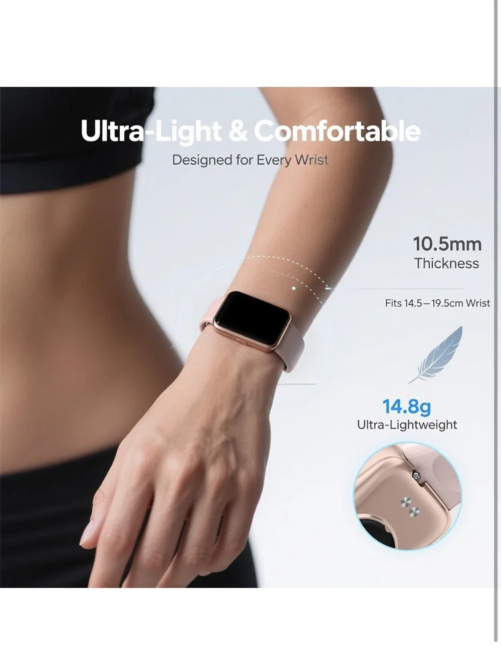 Fitness Tracker watch 1.47” HD smart band 24/7 heart rate &spO2 tracking